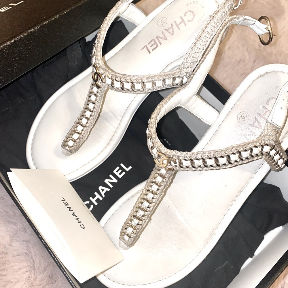Chanel Broderie Thong Sandals - Picture 3 of 9